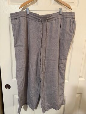 Relaxed women’s Drawstring Linen Pants cotton linen blend